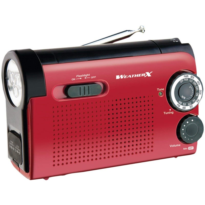 Weatherx راديو الطقس WeatherX WR182R الفوري من NOAA (أسود) أحمر/أسود - Image 1